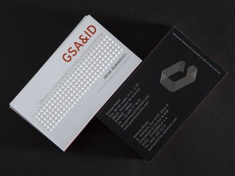 Tarjetas de visita para GSA&ID. Acabado barniz braille. 5