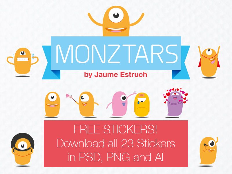 Monztars Stickers - Ilustración tradicional