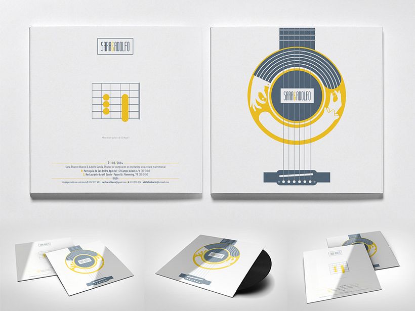 Invitaciones de boda en singles de vinilo 0