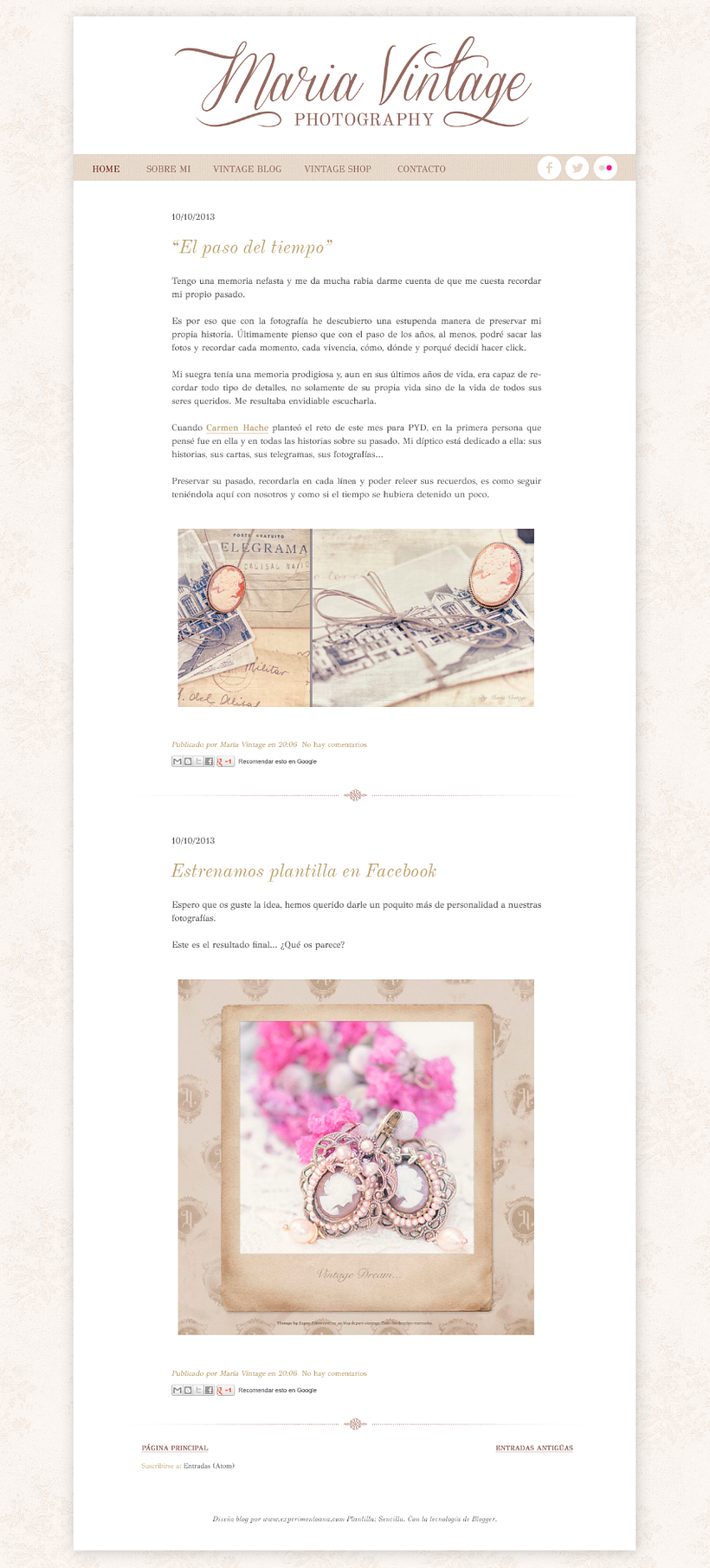 Maria Vintage Photography · Logo/Signature Design & Blog Restyle 1