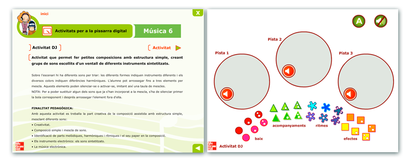 Actividades interactivas educativas de Música 6