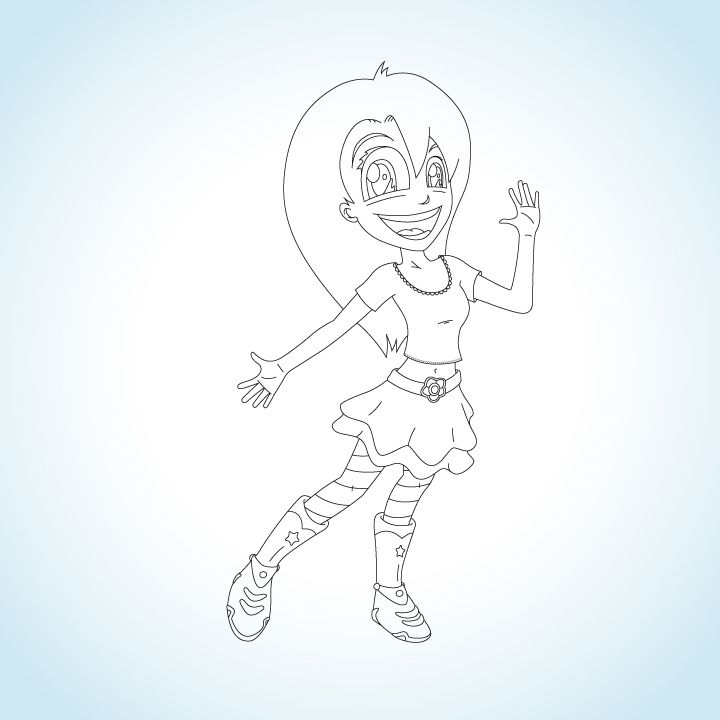 Diseño de personaje paso a paso: Chica estilo manga y cartoon 3