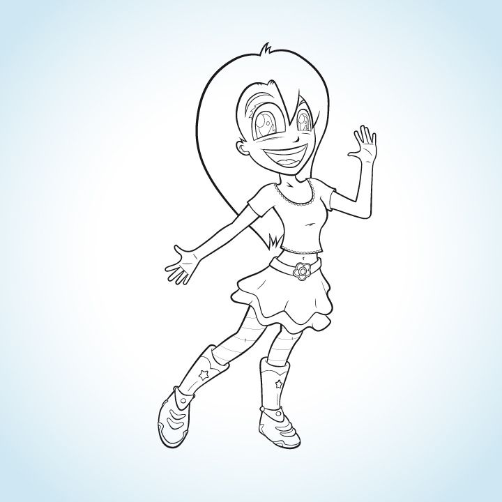 Diseño de personaje paso a paso: Chica estilo manga y cartoon 4
