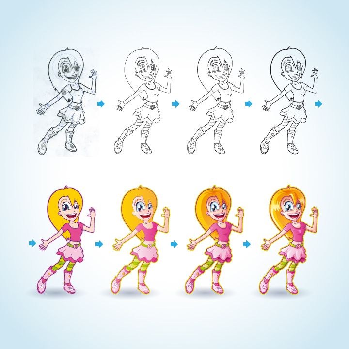 Diseño de personaje paso a paso: Chica estilo manga y cartoon 2