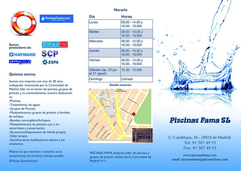 Triptico Piscinas Fama - Branding & Identity