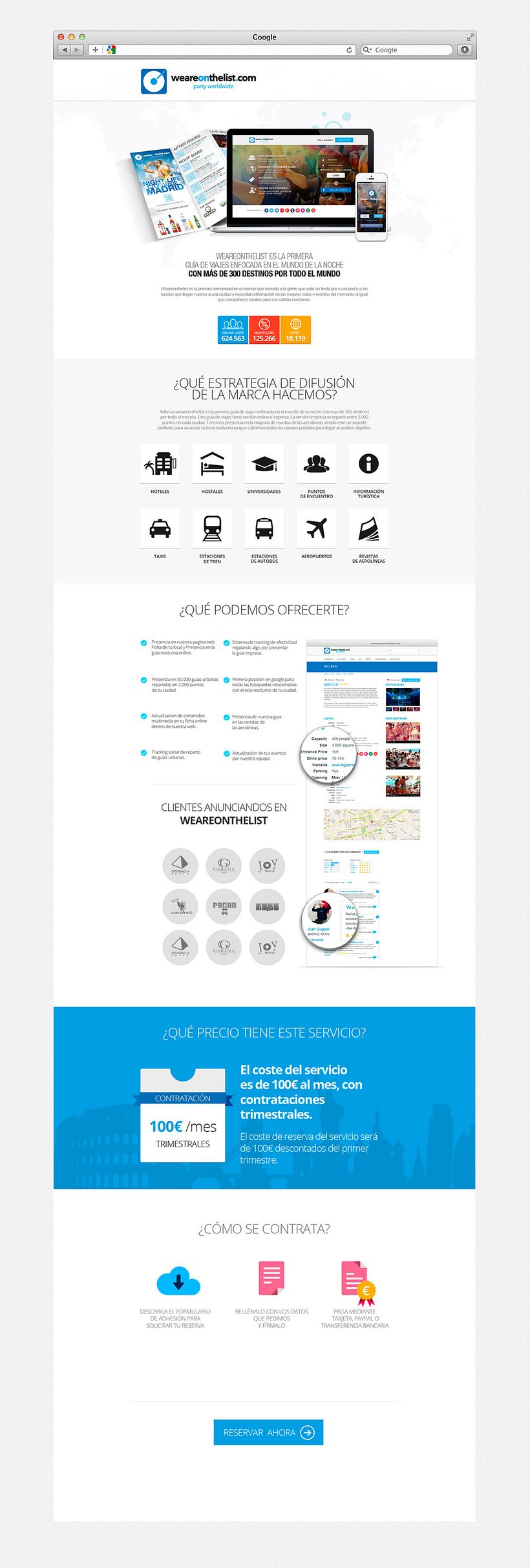 Landings Pages para guía de ocio nocturno 0