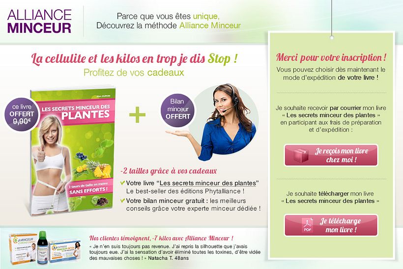 Design et Intégration de landing page pour Alliance Minceur 0