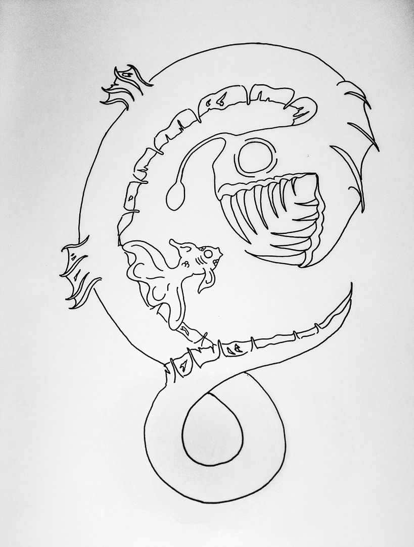 Hungry fish - Traditionele illustratie