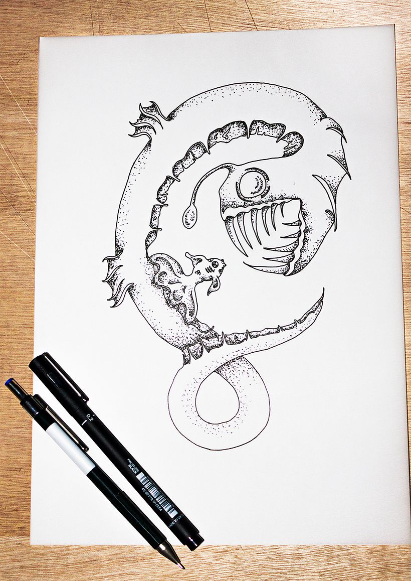 Hungry fish - Traditionele illustratie