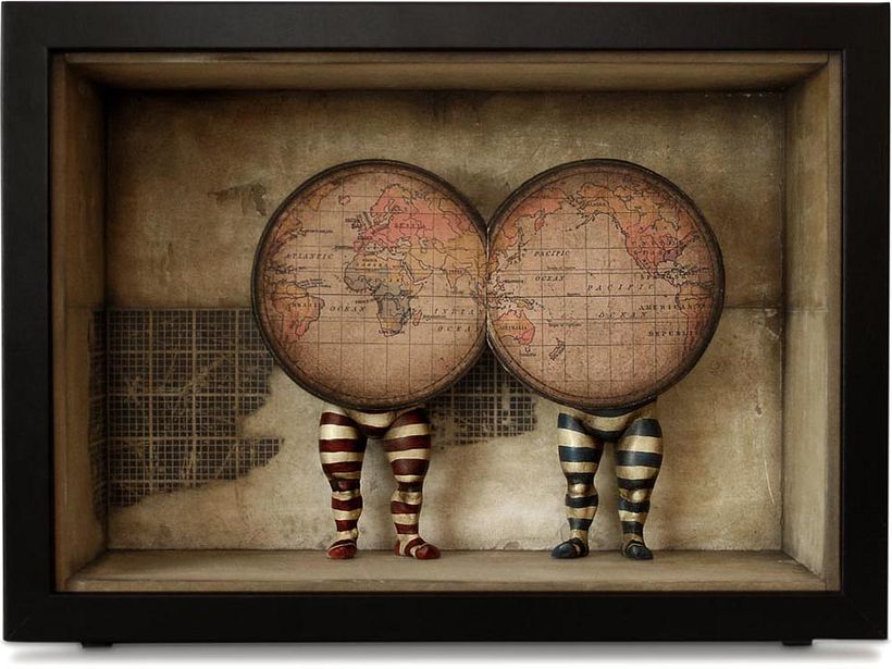“Les enfants du cartographe” Un diorama para un regalo de boda 2