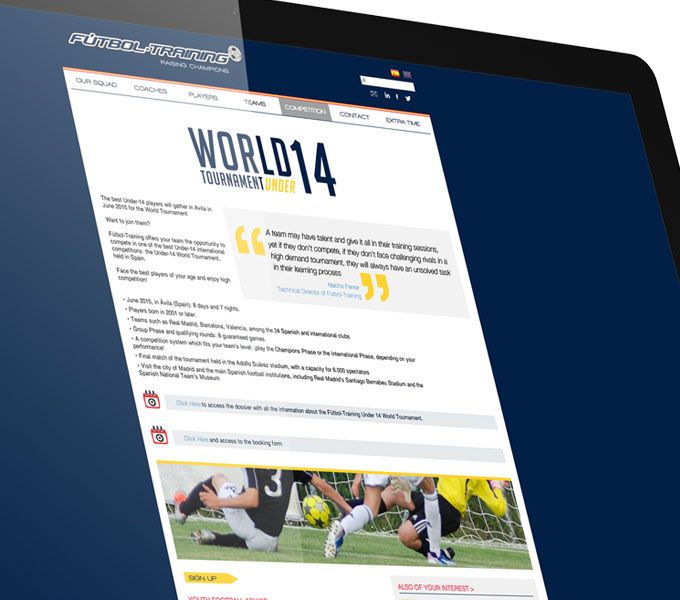 Diseño y Desarollo web Fútbol-Training 3