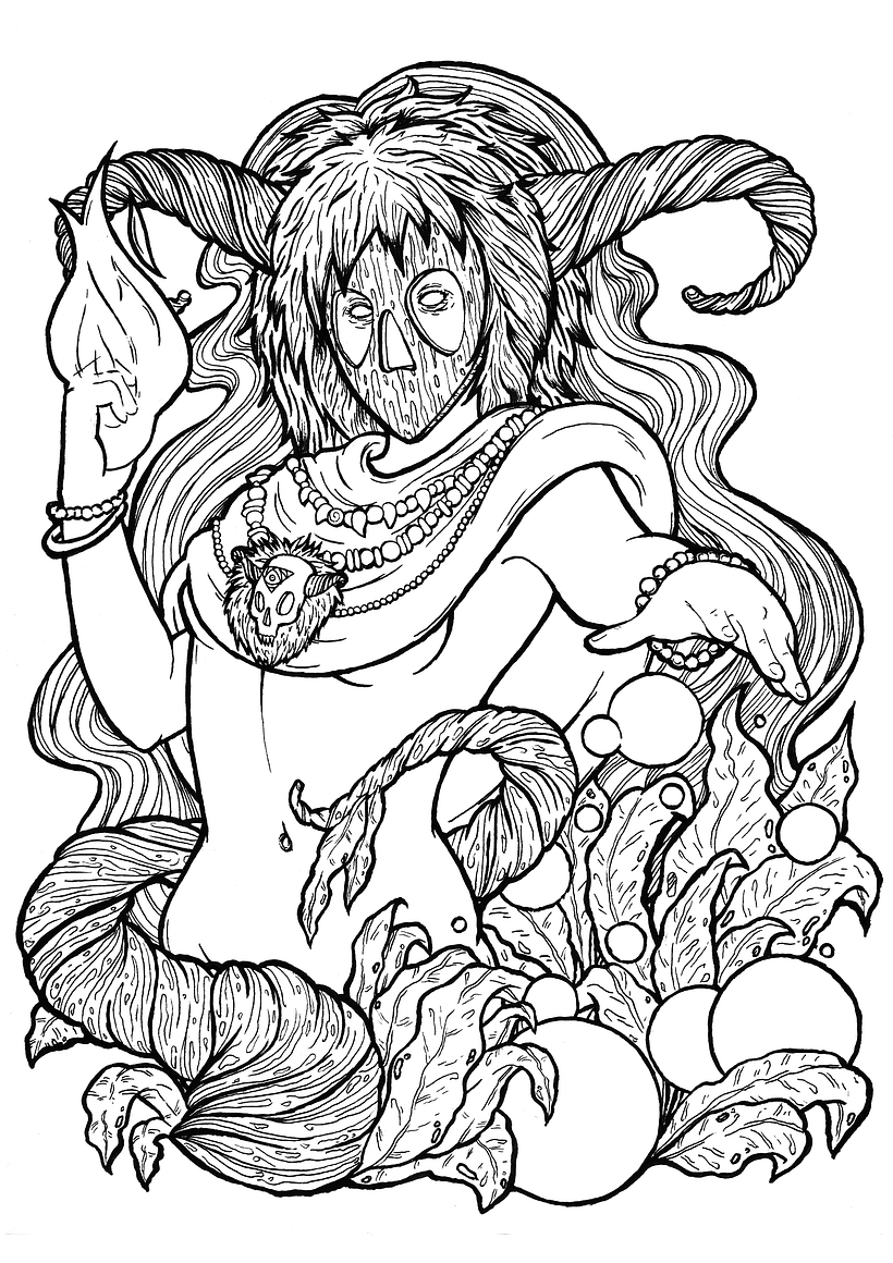 Voodoo girl - Ilustración tradicional