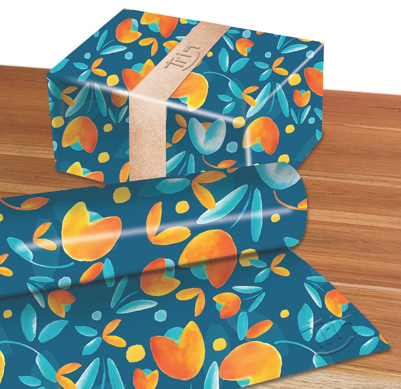 Estampado para una marca llamada Triq de accesorios en papel y tela  6