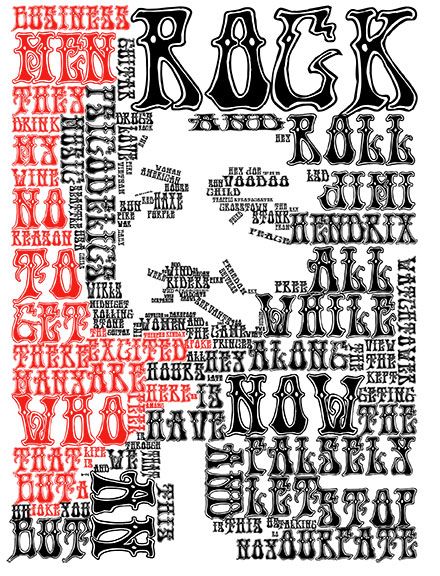 Retrato Tipográfico - JIMI HENDRIX -1