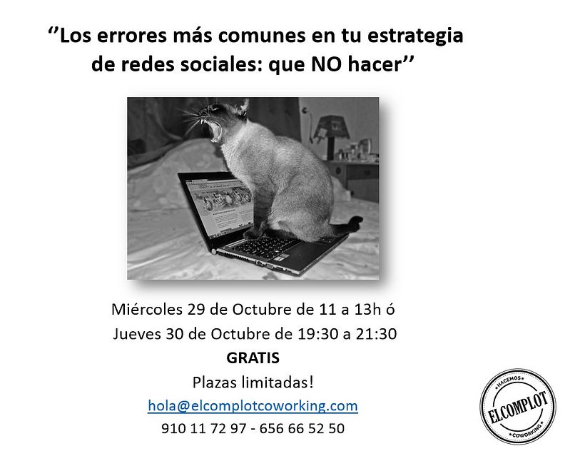 Workshop - charla gratuita ''Los errores más comunes en redes sociales: que NO hacer'' 1