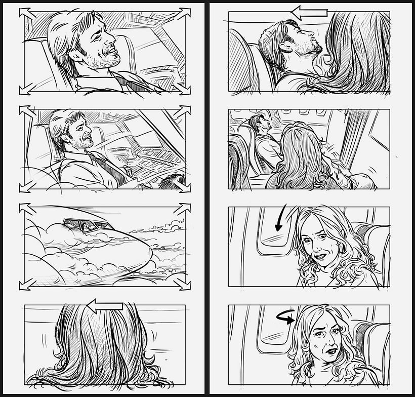 Los Amantes Pasajeros / I'm so excited - Pedro Almodóvar (Film storyboards)  -1