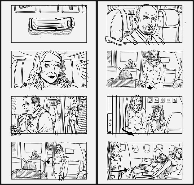 Los Amantes Pasajeros / I'm so excited - Pedro Almodóvar (Film storyboards)  1