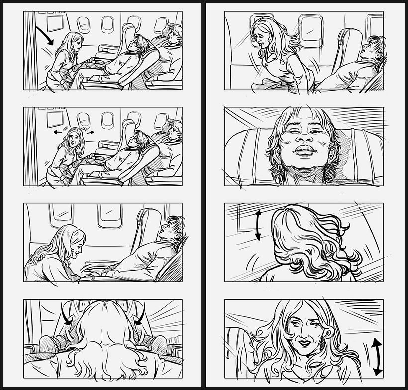 Los Amantes Pasajeros / I'm so excited - Pedro Almodóvar (Film storyboards)  2