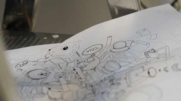 Mural en las oficinas de Fugu 10