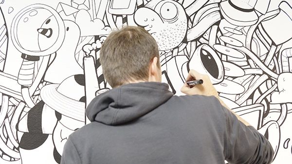 Mural en las oficinas de Fugu 13