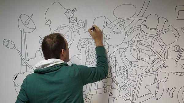 Mural en las oficinas de Fugu 14