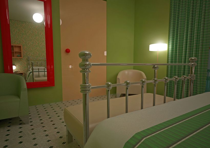 ESTILO RETRO. Dormitorio Individual -1