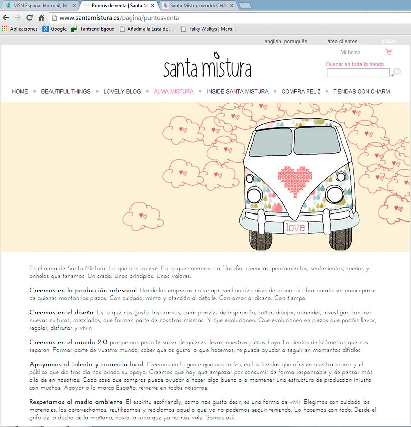 Web Design for Santa Mistura 2