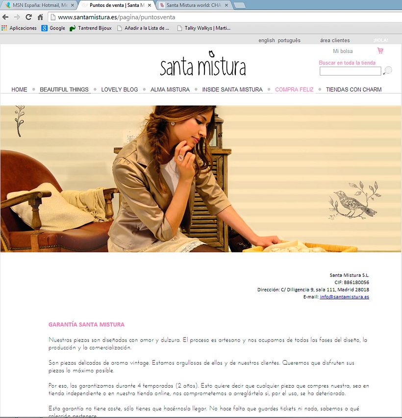 Web Design for Santa Mistura 4