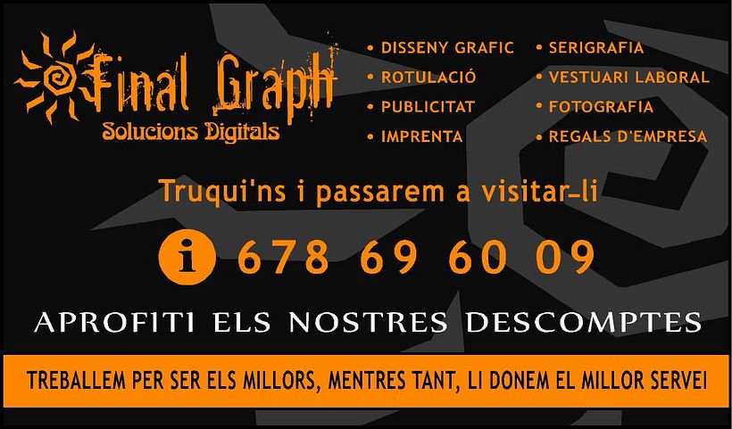 Tarjetas y carteleria en general para tu negocio. Imagen corporativa, personalizada. Precios ajustados. 10