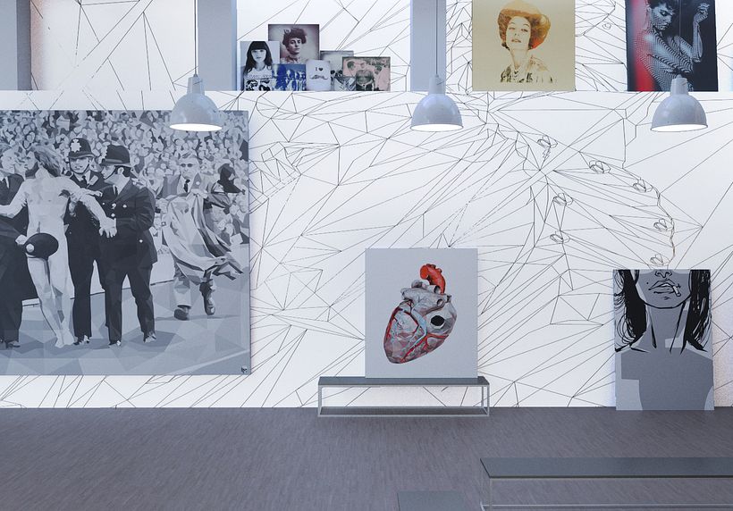 Geometric Exposition Gallery 3D Scene 1