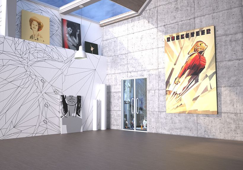 Geometric Exposition Gallery 3D Scene 3