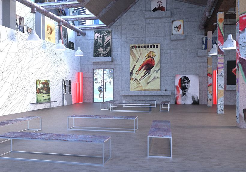 Geometric Exposition Gallery 3D Scene 6