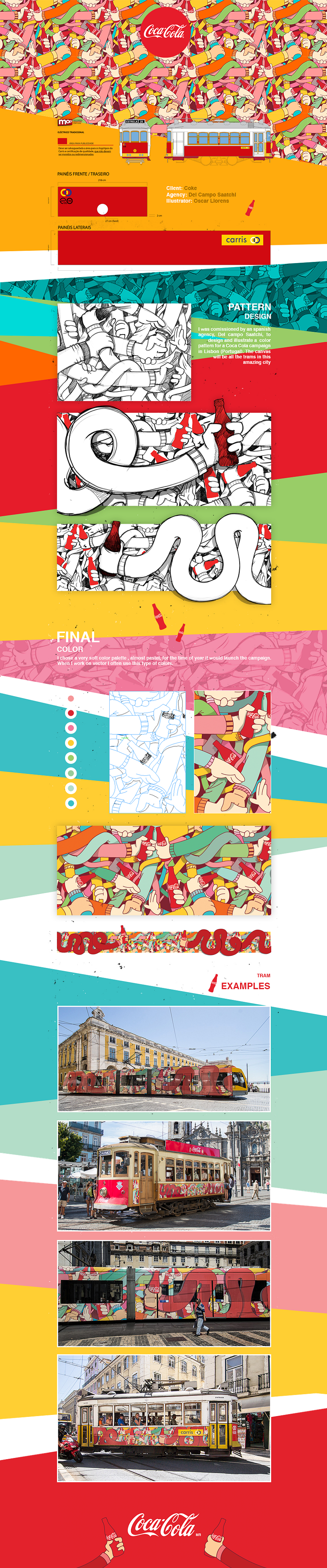 Diseño de patrón para Coca Cola. Pattern Design. -1