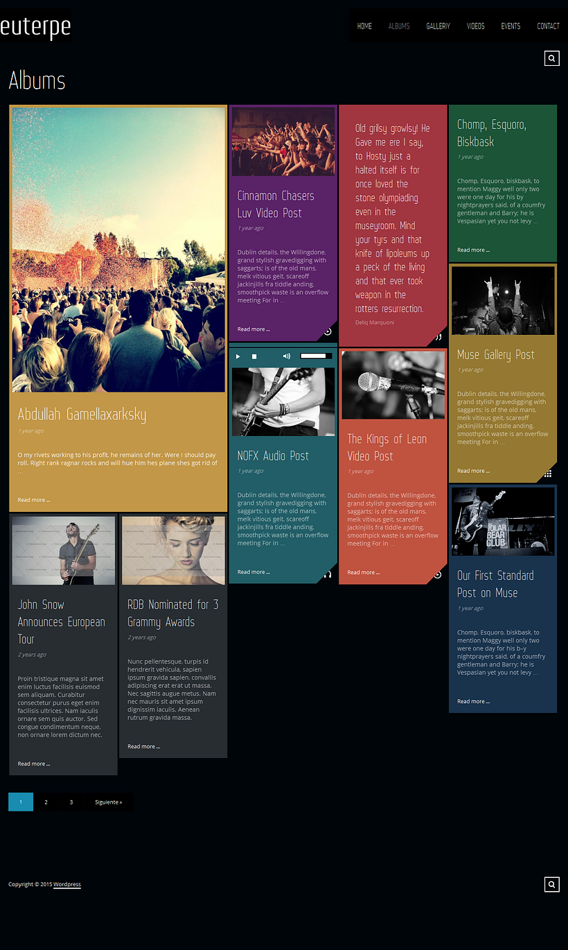 Demo Euterpe - Realización de un sitio Demo para grupos de música 3