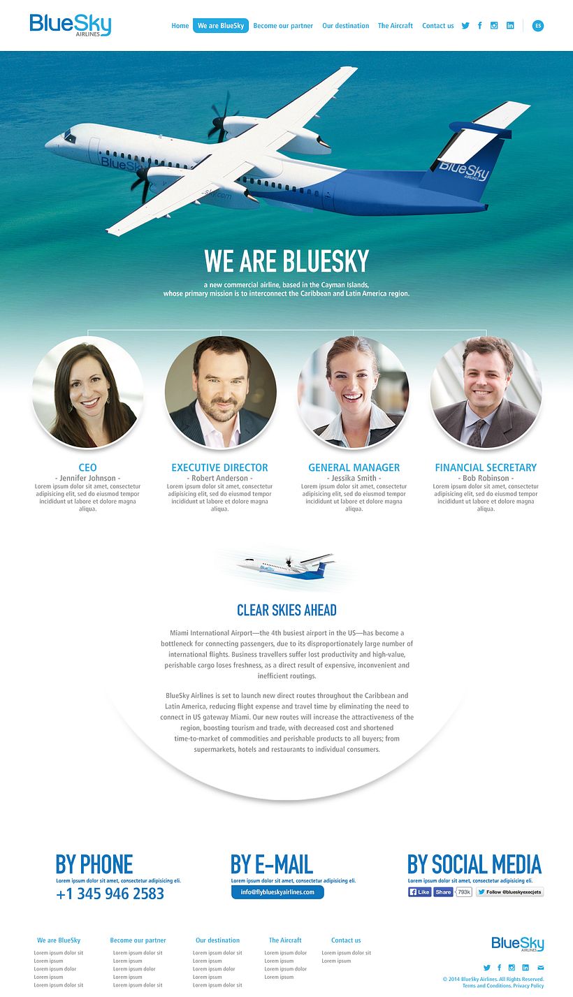BlueSky Airlines Website 1