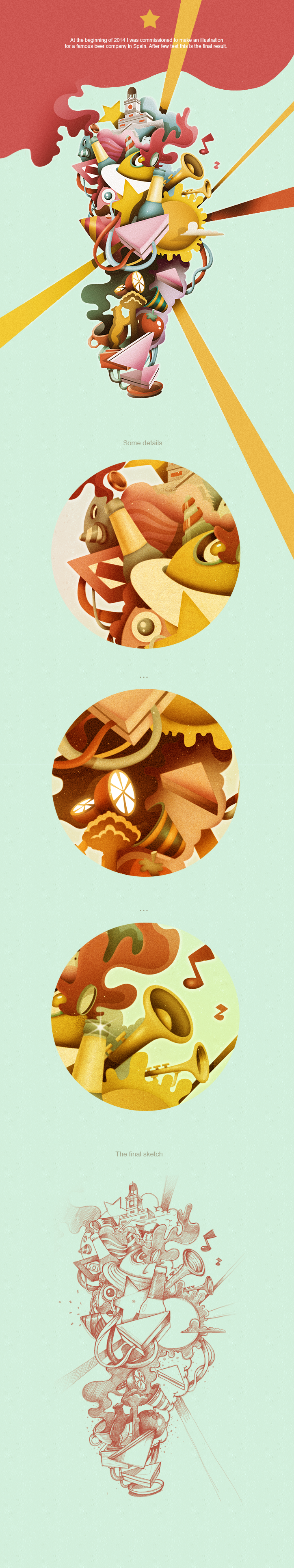 Ilustración para marca de cerveza.  2