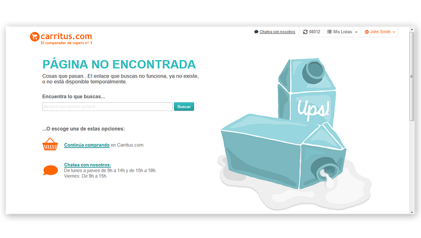 Pág 404 para Carritus.com - eCommerce de alimentación 0