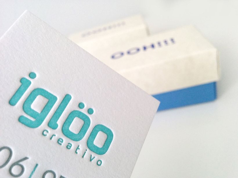 Tarjetas en letterpress para el estudio Iglöo Creativo 1