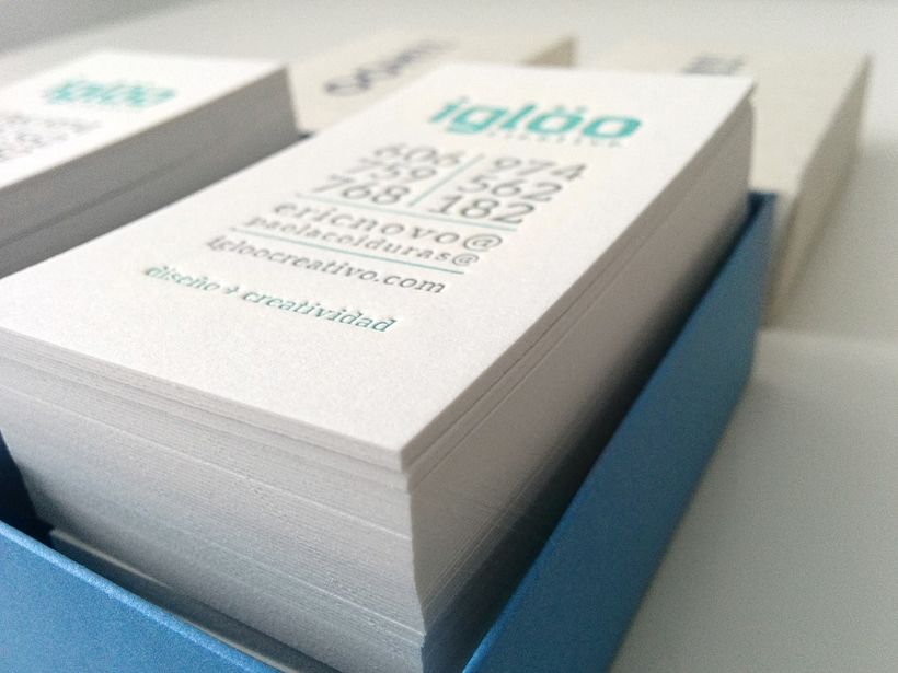 Tarjetas en letterpress para el estudio Iglöo Creativo 4