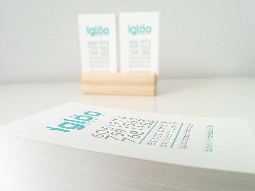 Tarjetas en letterpress para el estudio Iglöo Creativo 6