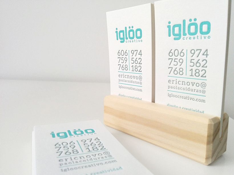 Tarjetas en letterpress para el estudio Iglöo Creativo 7