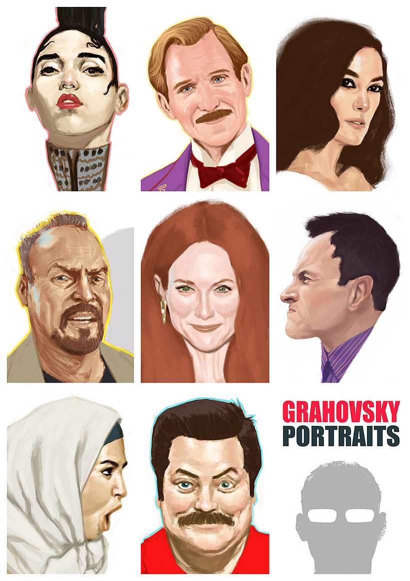 Retratos Febrero - Ilustración tradicional
