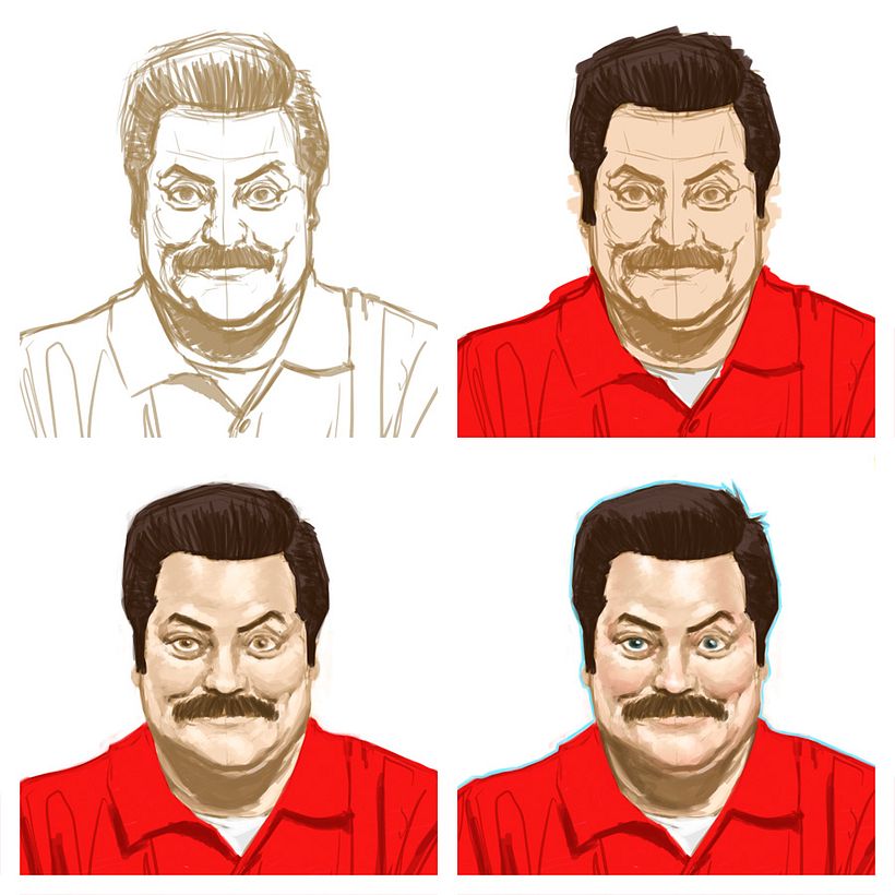 Retratos Febrero - Ilustración tradicional