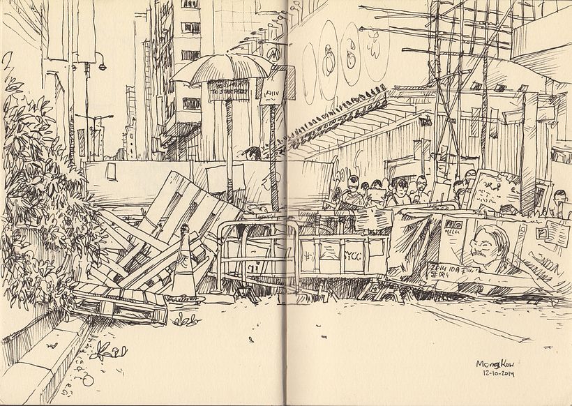 Dibujando "Occupy Central" en Hong Kong 3