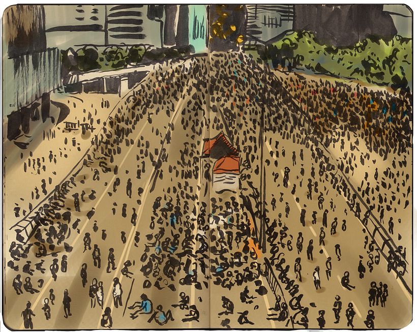 Dibujando "Occupy Central" en Hong Kong 11