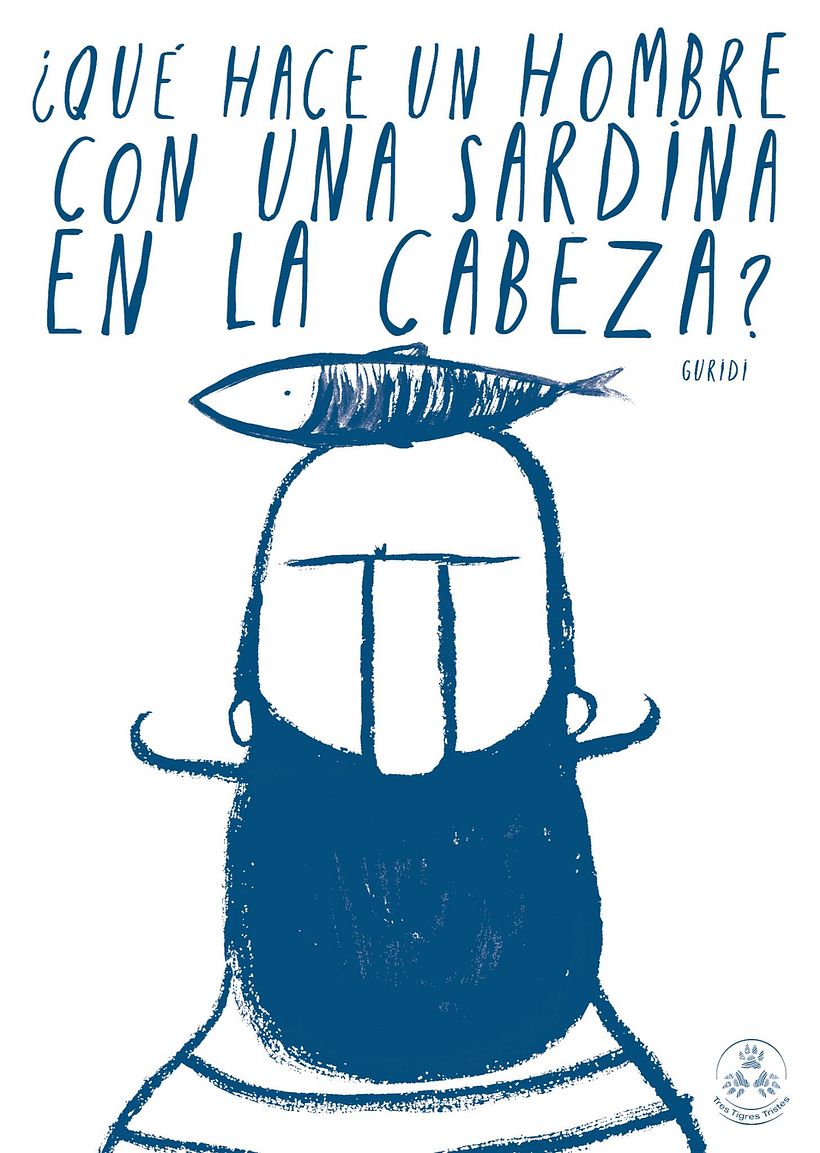 ¿Qué hace un hombre con una sardina en la cabeza? -1