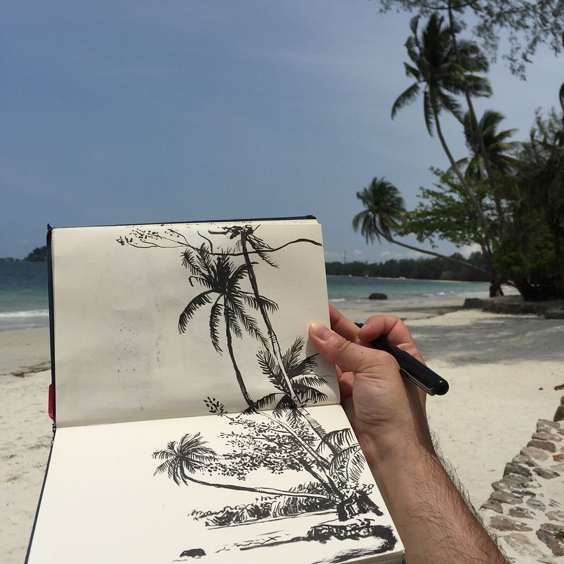 Pincel y tinta en la playa 4