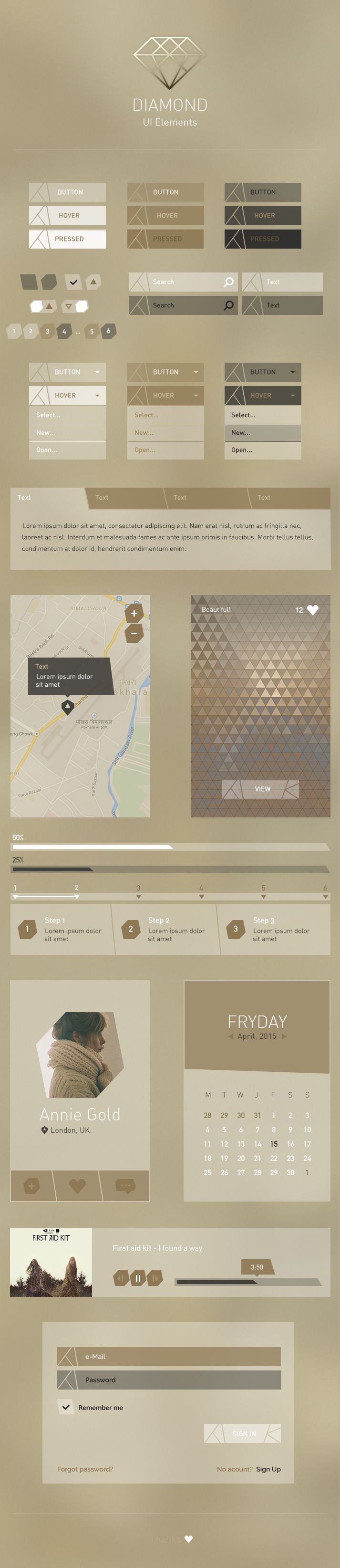 Diamond UI Elements -1
