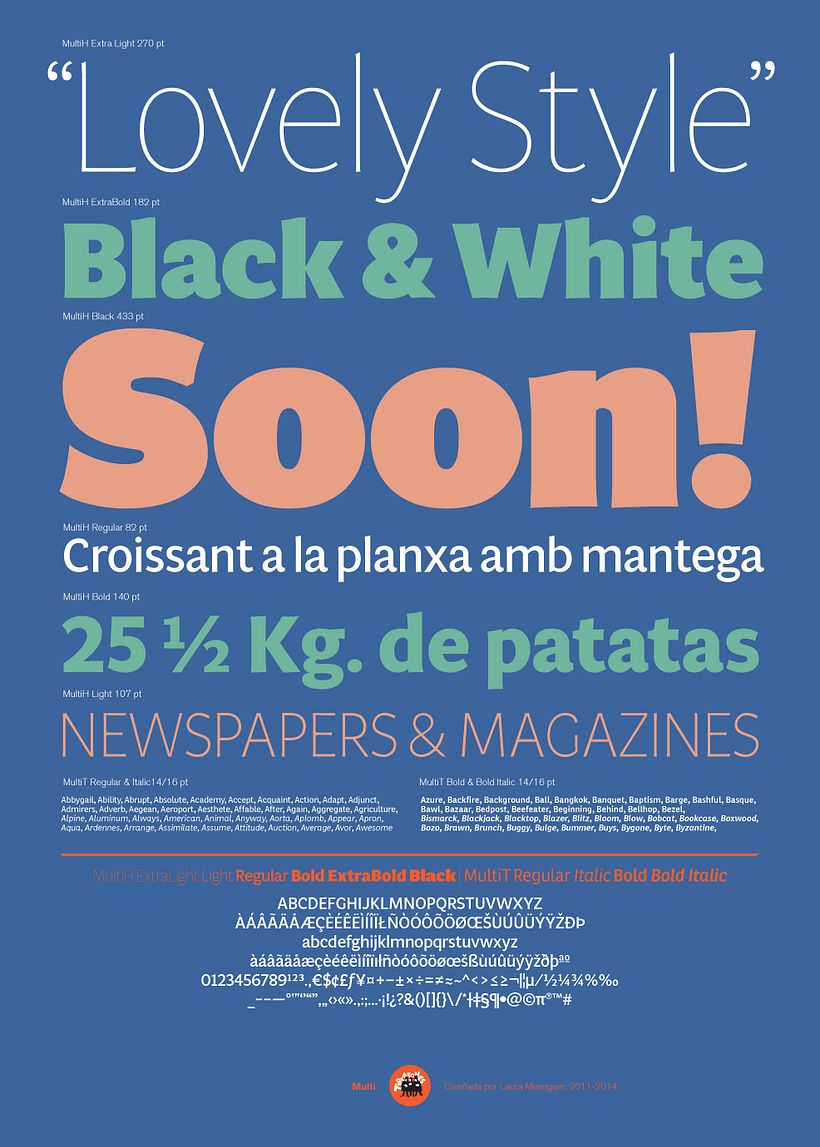 Multi, una familia para el diseño editorial, en papel y en pantalla 3