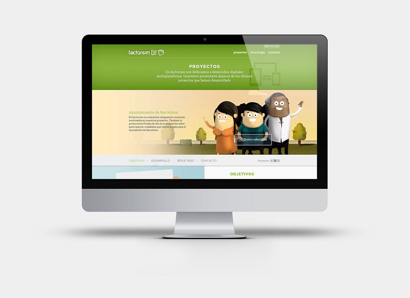 Apartado de proyectos en la web de Factorsim -1